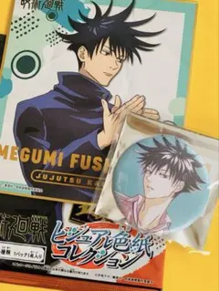 呪術廻戦　伏黒恵　ビジュアル色紙　Ani-Art缶バッジ　まとめ売り