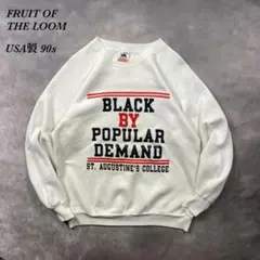 vintage USA製90sフルーツオブザルーム白カレッジスウェット AH56