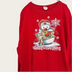 ジャージーズ クリスマス キャラクター ロンＴ クルーネック 長袖 XL 赤のサムネイル
