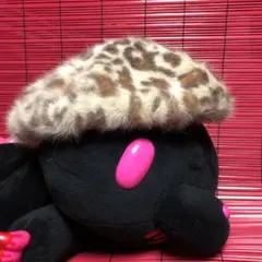 【 honeys 】ファー ベレー帽 ヒョウ柄 赤茶