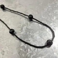 ヴィンテージビーズネックレス　チョーカー　ブラック　カットビーズ