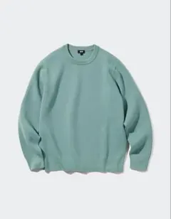 UNIQLO ウォッシャブルストレッチ　ミラノリブクルーネックセーターグリーンM