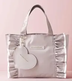 JILL by JILL STUART ハート形チャームつきフリルトートバッグ