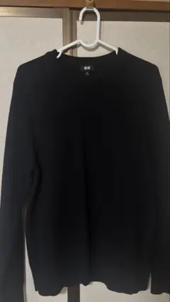UNIQLO ウォッシャブルミラノリブクルーネックセーター ブラック M