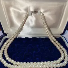 ホワイトパール二重ネックレス 44cmくらい