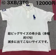 ㊵ラルフローレン ホワイト ポロシャツ 3XB/3TG （2XL相当）　本日限り
