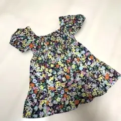 baby GAP 花柄フリル袖ドレス 18-24ヶ月
