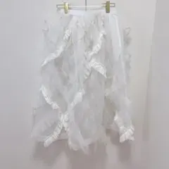 22SS タオコムデギャルソン チュールフリルスカート　透け感