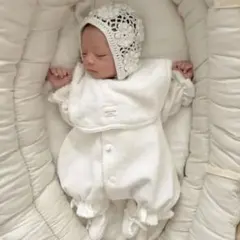 【monbebe】グローリー ロンパース＋ボンネット(ノーブランド)