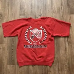 Wisconsin 70s〜80s 半袖スウェット　カレッジスウェット