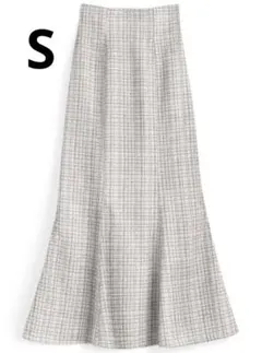 ラメチェックツイードマーメイドスカート