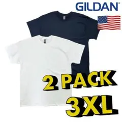 GILDAN Tシャツ 3XLサイズ 白黒各１枚 2枚セット 新品 無地 半袖
