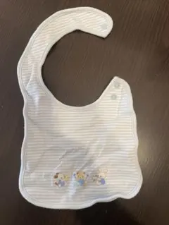 familiar ストライプ動物刺繍スタイ