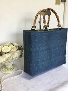 花ぷらら・最後の1点、ハンドメイド・大島紬・大きめ・トートバッグ・177