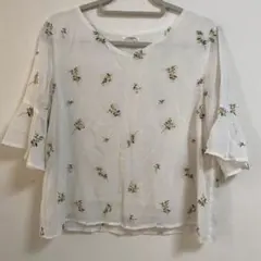花柄シフォン五分袖／ブラウス/ハニーズ　トップスのサムネイル