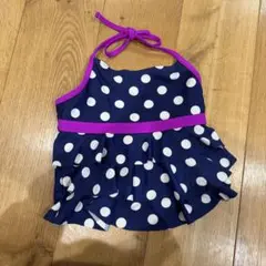 女の子用セパレート水着 100cm ネイビー水玉