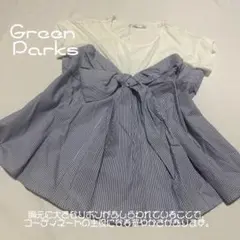 Green Parks(グリーンパークス)リボン切替プルオーバー、カットソーのサムネイル