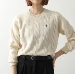 【美品】ラルフローレン大人気オーバーサイズカシミヤ太ケーブルニット現行品