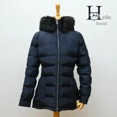 美品PRADA ノーカラーダウンジャケット ネイビー 44 L PRADA - プラダ ダウン ネイビー 44の通販 by ローズ｜プラダ