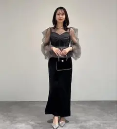 【LEJA】チュール セットキャミワンピースドレス 結婚式 二次会 お呼ばれ