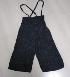 GU ブラックドット柄オーバーオール 120