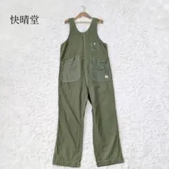 快晴堂【コットン100%／日本製】オールインワン オーバーオール《Ｍ》カーキ色