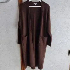 プラステ ブラウン ロングカーディガン
