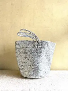 RECTANGLE 【美品】シルバー スモールバッグ かごバッグ レクタングル