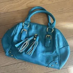 ターコイズ クロコダイル風 ハンドバッグ ギャル ヴィンテージ y2k