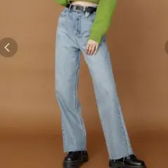 EVRIS ライトブルー ワイドデニム