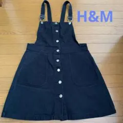H&M ブラックデニムサロペット 38 (M) ミニ