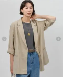 [新品タグ付き] BABYLONE シアーシャツジャケット ベージュのサムネイル
