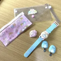 すみっコぐらし　クリアポーチ時計ヘアピン