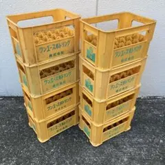 ジュース瓶ケース 8個　コンテナ　ケース　ボックス　ビールケース 昭和レトロ　② ジュース瓶ケース 8個 コンテナ ケース ボックス ビールケース 昭和