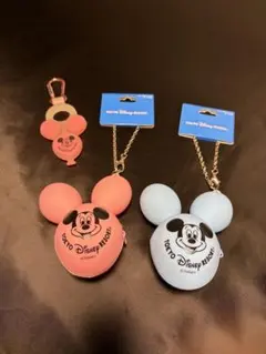 東京ディズニーリゾート ミッキーバルーンキーホルダー ピンク　ブルー　おまけ付き