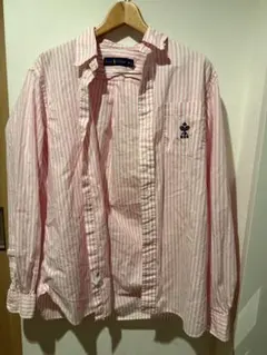 ラルフローレン　ピンクストライプシャツ　Mサイズ