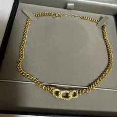 CHRISTIAN DIORヴィンテージ ゴールド リンクチェーン ネックレス