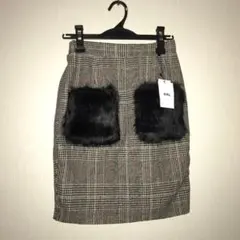 グレイル　ＧＲＬ　ファーポケット　チェック　スカート
