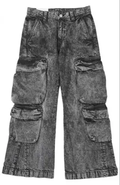y2k archive BAGGY カーゴデニム　黒　ギミック　W30 L30のサムネイル