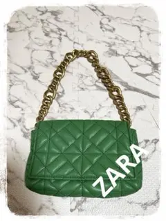 ☘️K2☘️ZARAビッグチェーンレザーバッグ