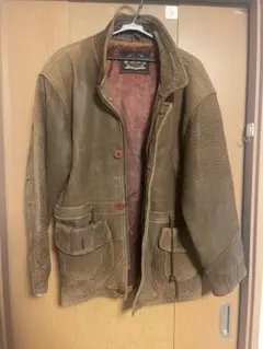 古着　レザージャケット　コート　柄　ヴィンテージ　90s 80s アメカジ　渋い