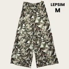 LEPSIM ワイドパンツ M 総柄 リーフ柄 ボタニカル ウエストゴム