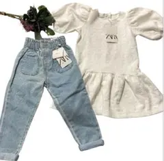ZARAkids パフスーリーブ デニムセット 3-4YEAR 104㎝