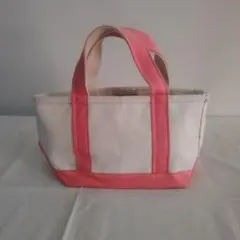 L.L Bean オープントートバッグ 生成り×サーモンピンク USA