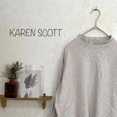 【KAREN SCOTT】◆オフネックカットソー　Tシャツ　トップス　ショート丈