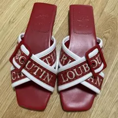 #未使用LOUIS VUITTON レッド レザートングサンダル#24cm 未使用LOUIS VUITTON レッド レザートングサンダル#24cm - メルカリ