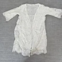 キッズ レースロングカーディガン