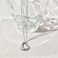 ハート　モチーフ　ネックレス　ペンダント　ステンレス　シルバー