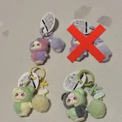 LABUBU ラブブ モンスター キーホルダー キーリング 緑 ピンク1つ