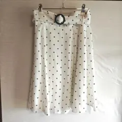 MISCH MASH ドット柄フレアスカート リングベルト付き